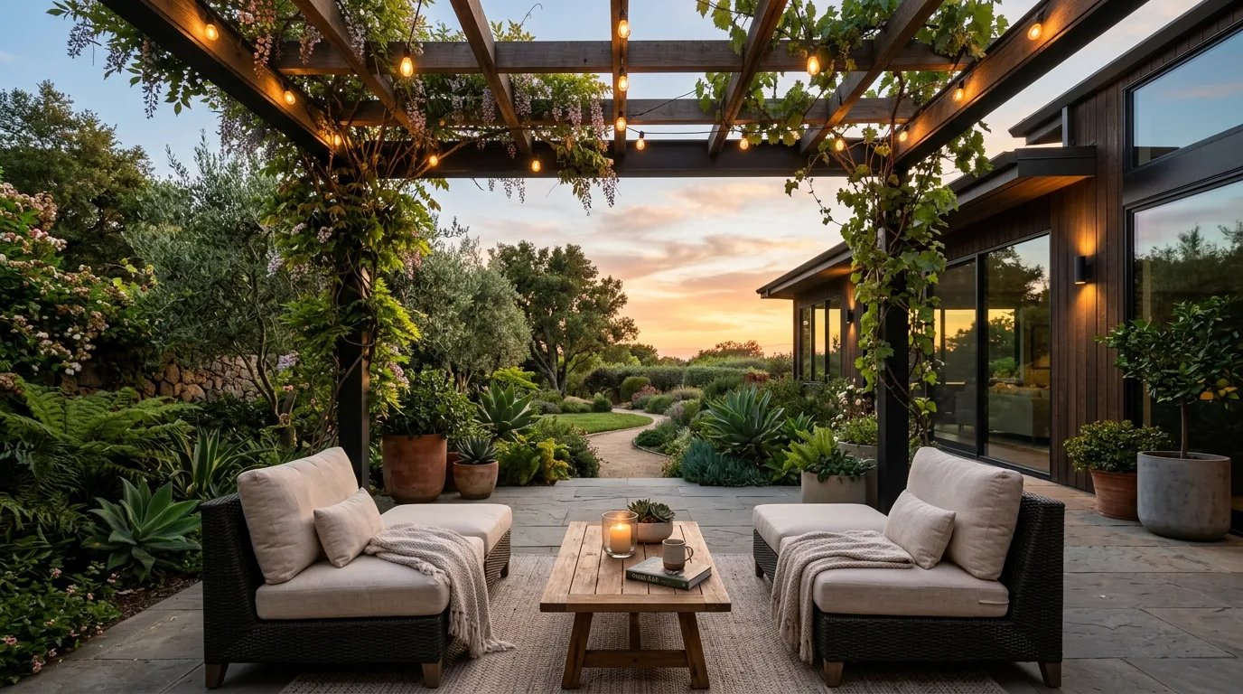 Patio Oasis With Pergola